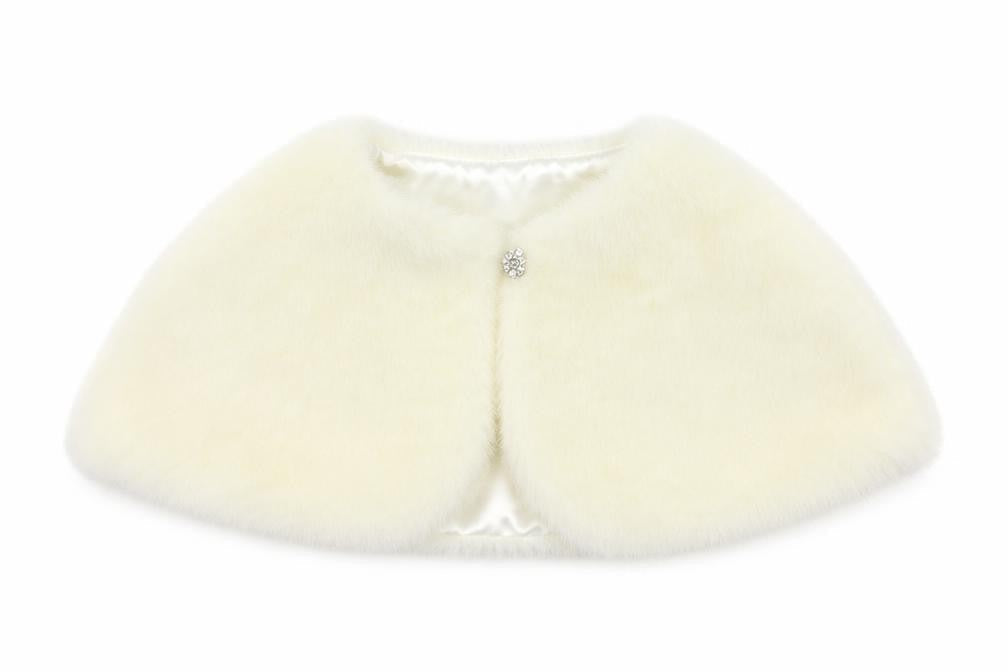 Front view of Flora girls’ ivory scarf scarves & wraps one size