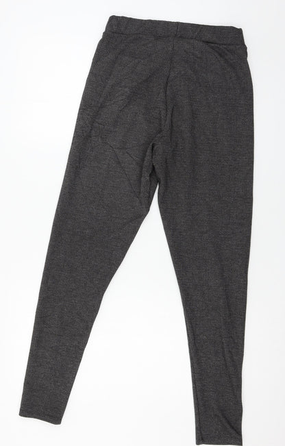 TU Womens Grey Striped Jersey Trousers  Size 10 L28 in