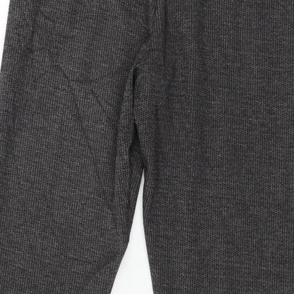 TU Womens Grey Striped Jersey Trousers  Size 10 L28 in