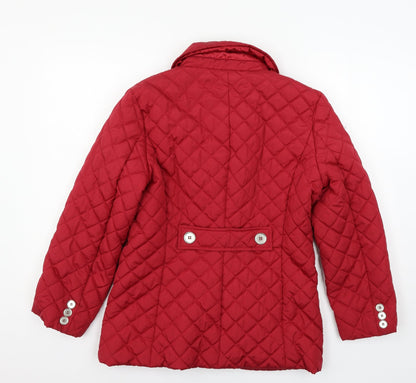 Womens UK Size S YBC Red Quilted Coat