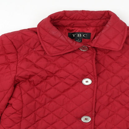 Womens UK Size S YBC Red Quilted Coat