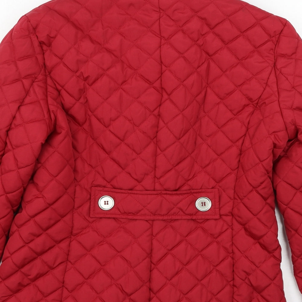 Womens UK Size S YBC Red Quilted Coat