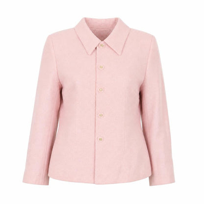 Front view of Preworn women’s pink pea coat coat, size UK 10