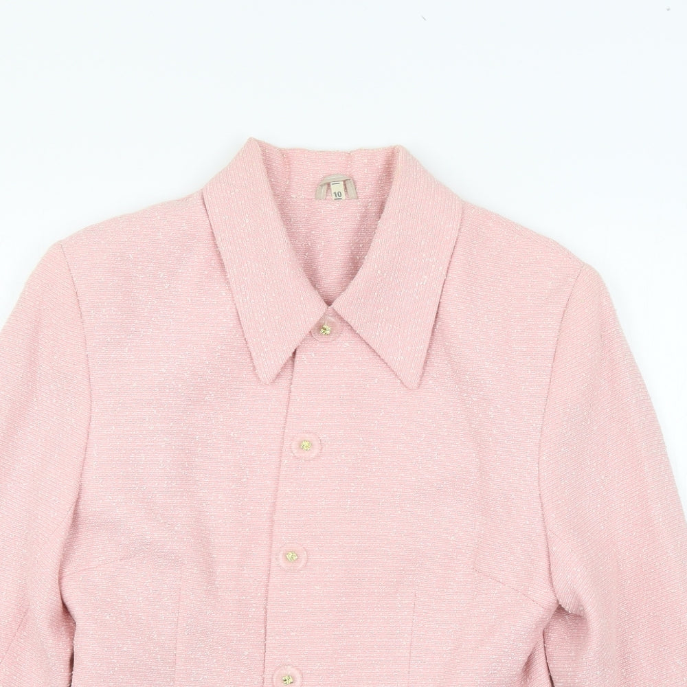 Preworn Womens Pink   Pea Coat Coat Size 10