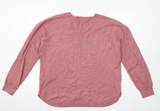 Only Carmakoma Womens Pink  Knit Pullover Jumper Size 14