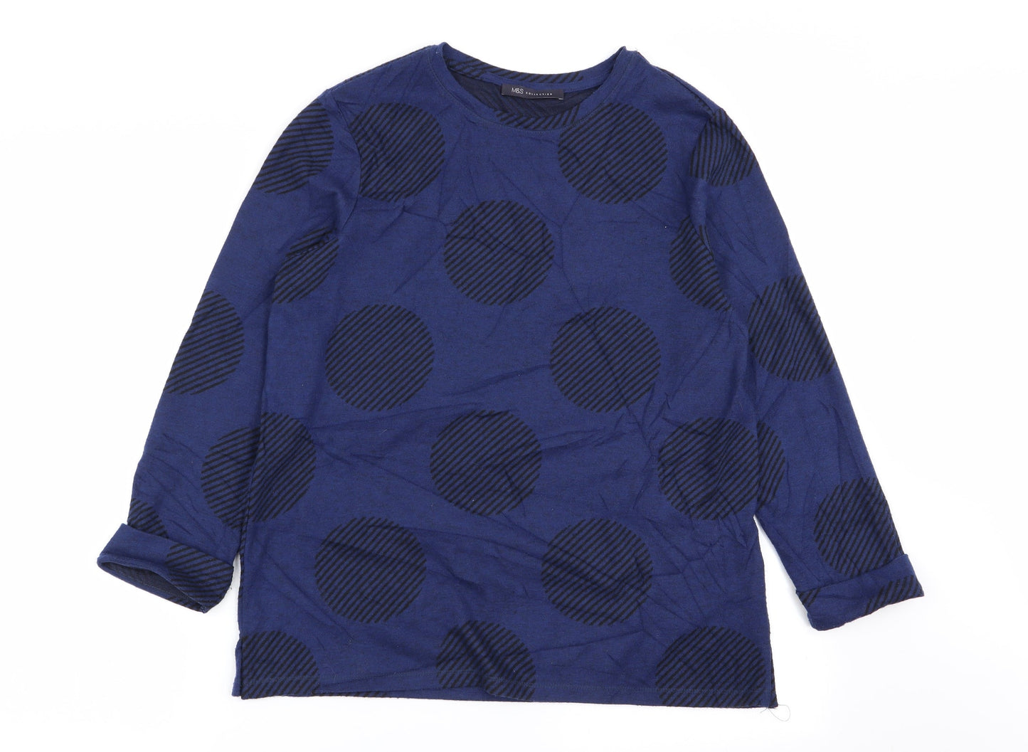 Womens UK Size 12 M&S Blue Basic T-Shirt
