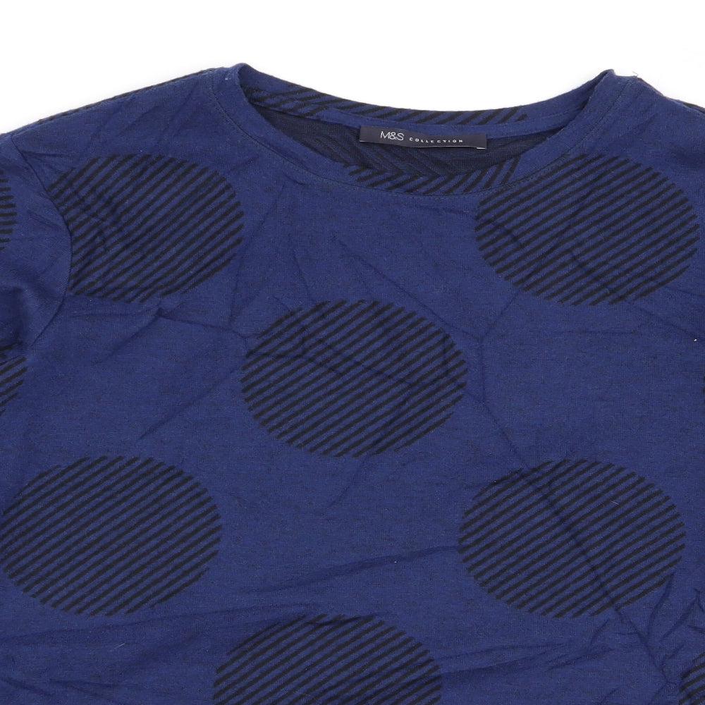 Womens UK Size 12 M&S Blue Basic T-Shirt