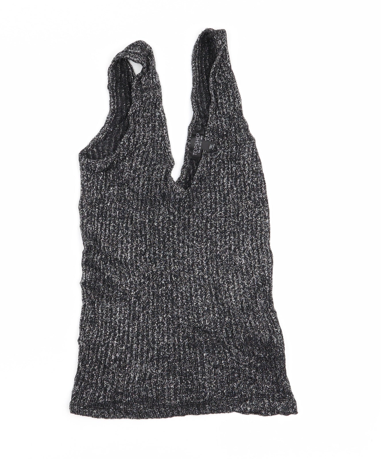 Womens UK Size 6 Topshop Black Basic Tank