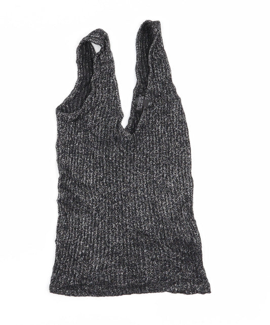 Womens UK Size 6 Topshop Black Basic Tank