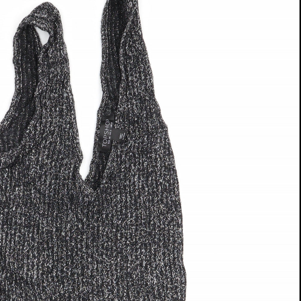 Womens UK Size 6 Topshop Black Basic Tank