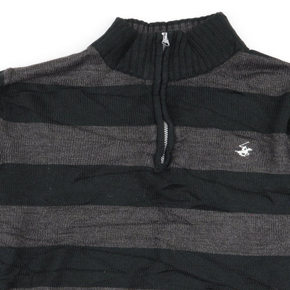 Beverly Hills Polo Club Mens Multicoloured Striped  Pullover Jumper Size M
