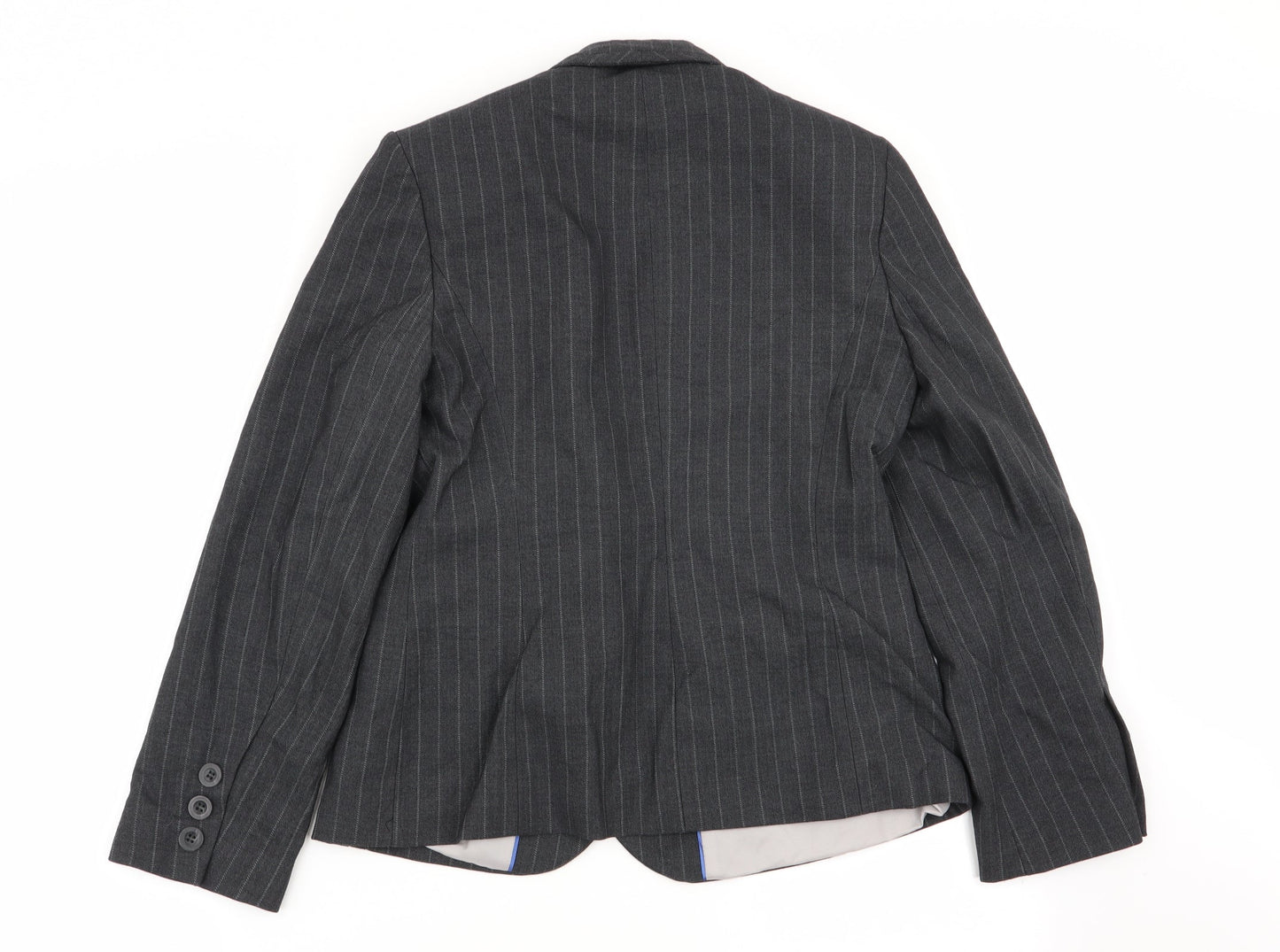 Autonomy Womens Grey Striped  Jacket Blazer Size 10