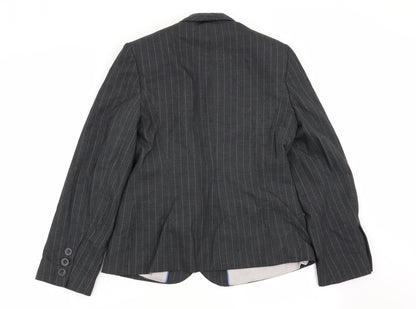 Autonomy Womens Grey Striped  Jacket Blazer Size 10