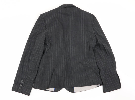 Autonomy Womens Grey Striped  Jacket Blazer Size 10