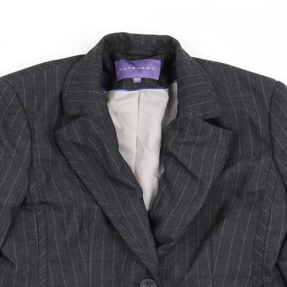 Autonomy Womens Grey Striped  Jacket Blazer Size 10