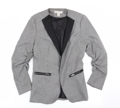 H&M Womens Multicoloured Houndstooth  Jacket Blazer Size 6