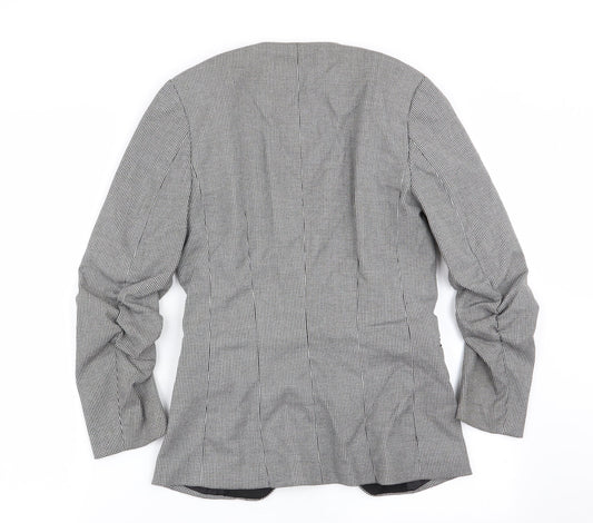 H&M Womens Multicoloured Houndstooth  Jacket Blazer Size 6