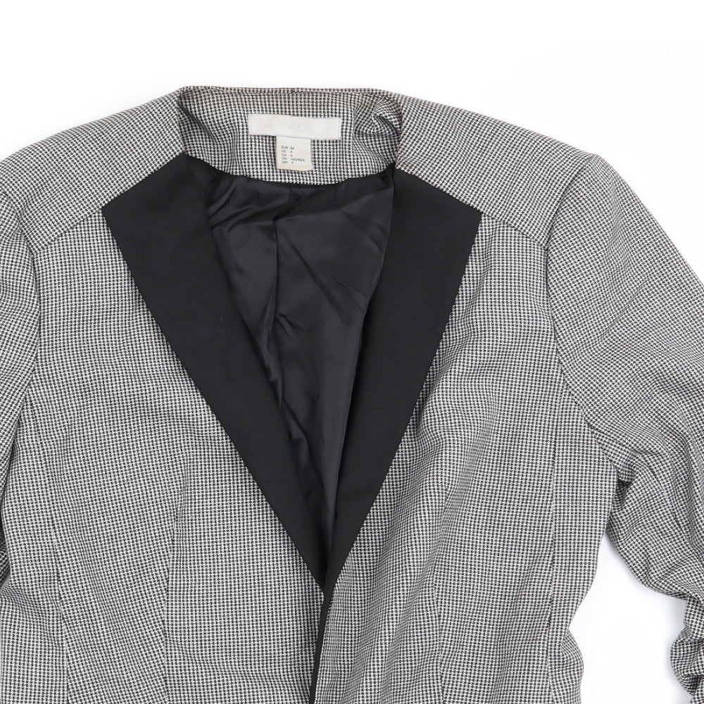 H&M Womens Multicoloured Houndstooth  Jacket Blazer Size 6