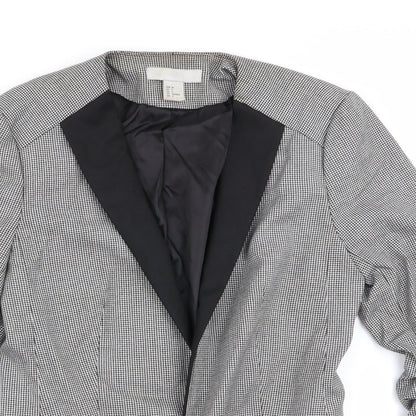H&M Womens Multicoloured Houndstooth  Jacket Blazer Size 6