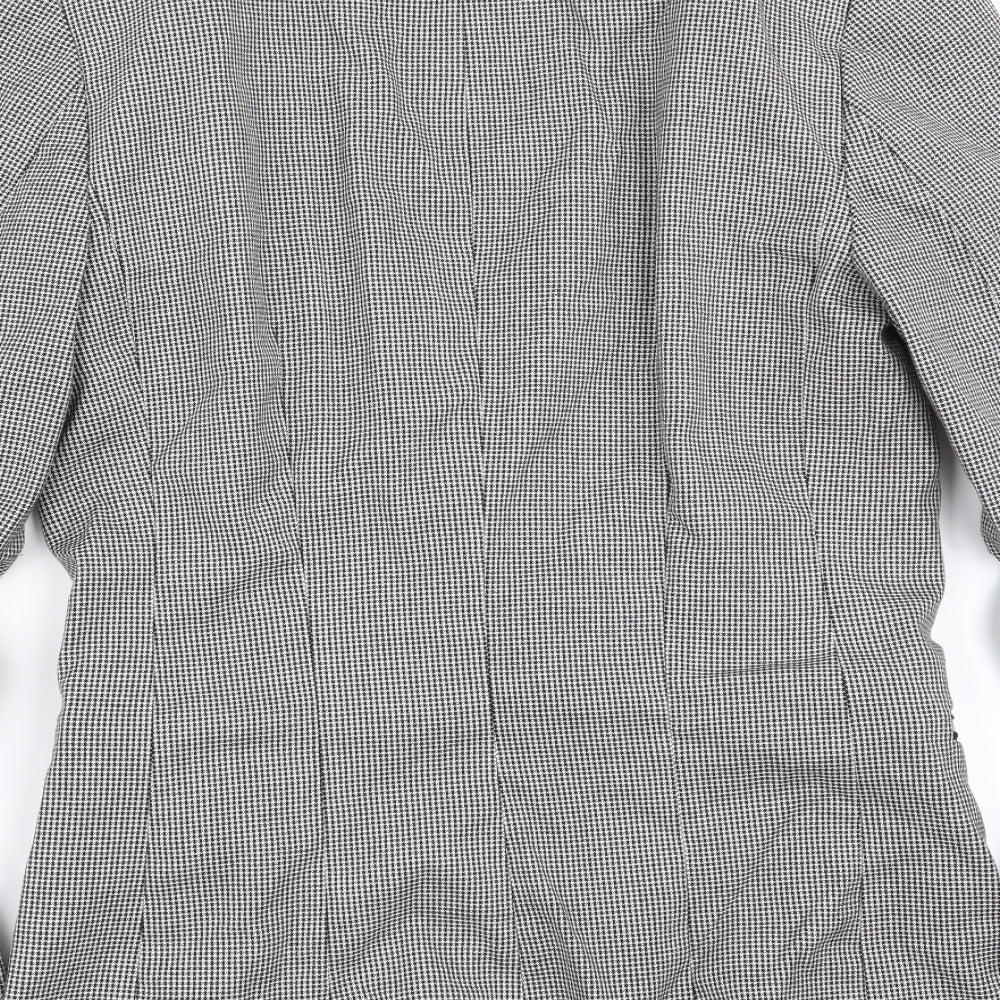 H&M Womens Multicoloured Houndstooth  Jacket Blazer Size 6