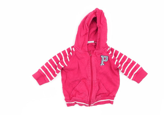 Polarn O. Pyret Boys Red Striped  Full Zip Jumper Size 0-3 Months