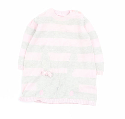 bluezoo Girls Multicoloured Striped  Jumper Dress  Size 3-6 Months