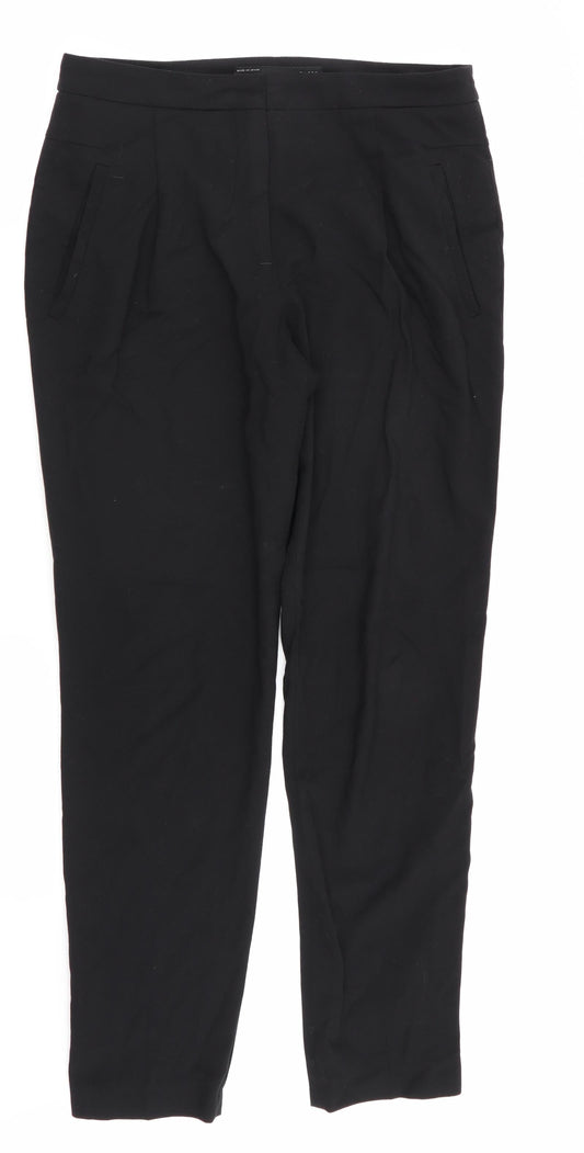 Womens UK Size 4 Zara Regular Fit  Black Trousers
