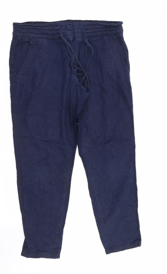 Womens UK Size 10 NEXT Regular Fit Chino Blue Trousers