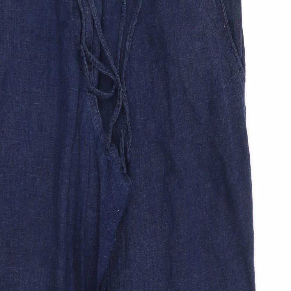 Womens UK Size 10 NEXT Regular Fit Chino Blue Trousers