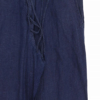 Womens UK Size 10 NEXT Regular Fit Chino Blue Trousers