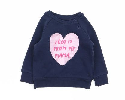 Primark Girls Blue   Pullover Jumper Size 6-9 Months