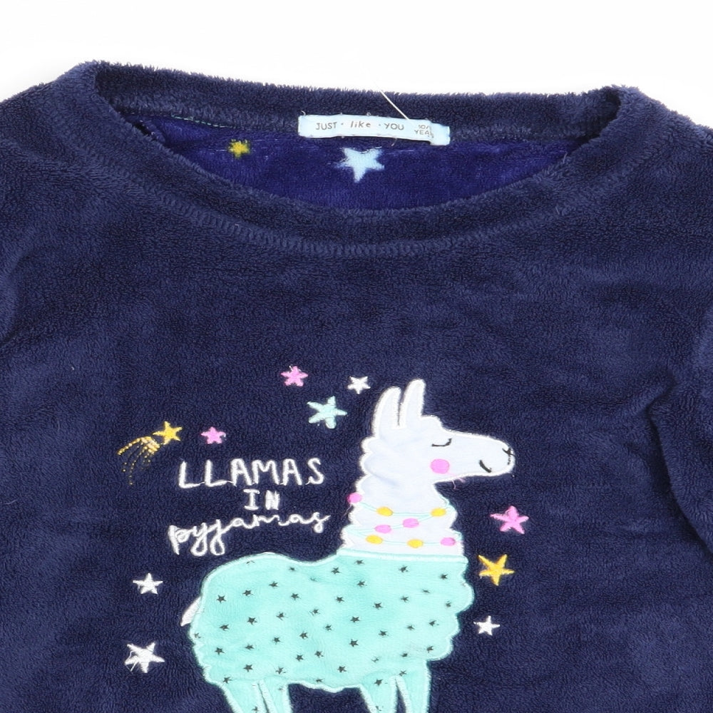 just like you Girls Blue Batik  Top Pyjama Top Size 10-11 Years