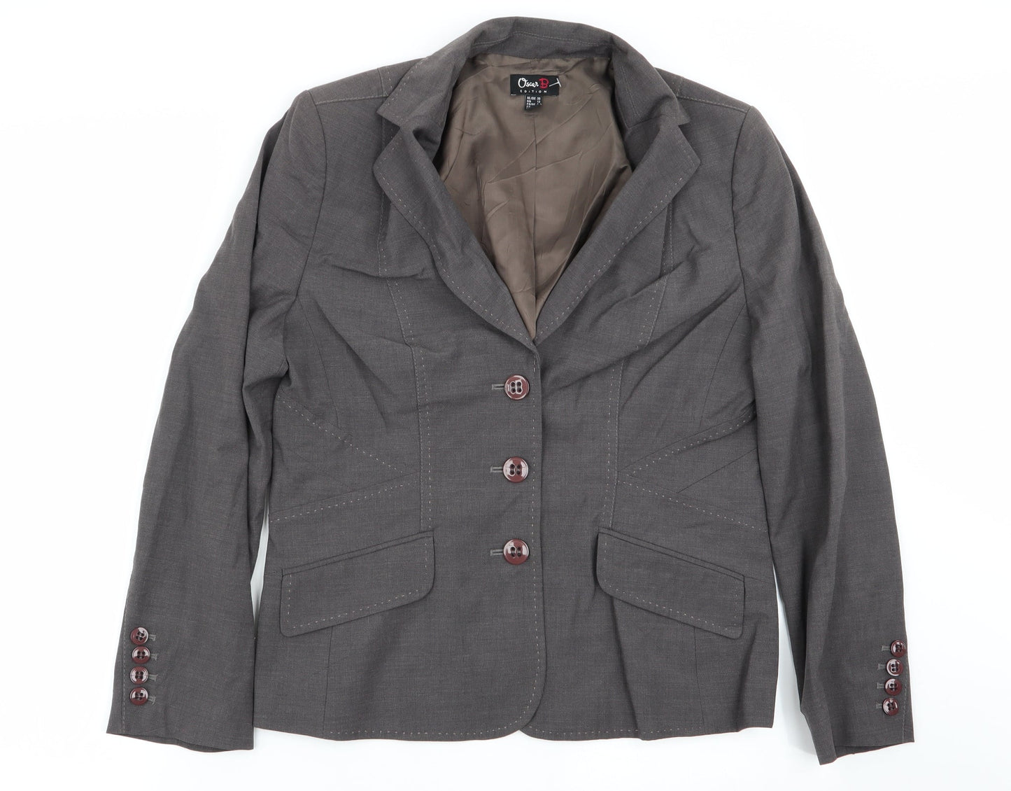 oscar b Womens Brown   Jacket Blazer Size 12