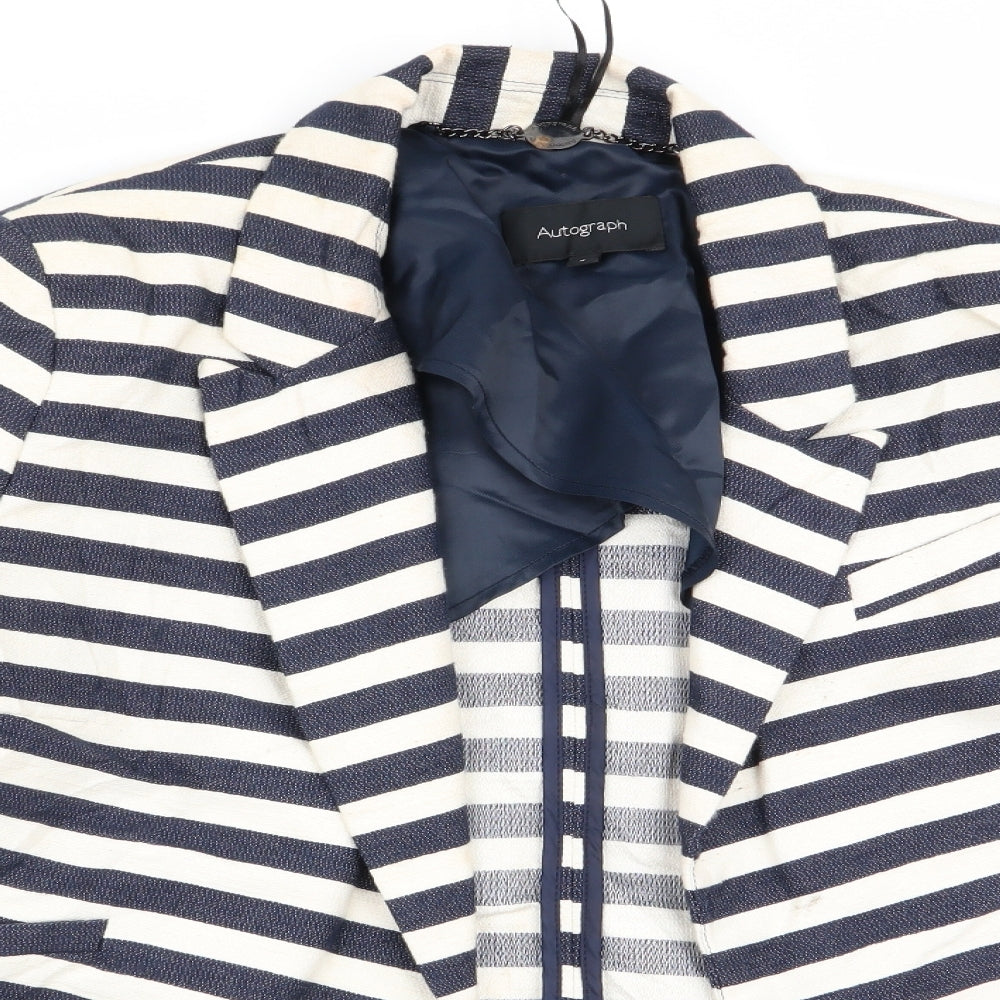 Autograph Womens Multicoloured Striped  Jacket Blazer Size 8