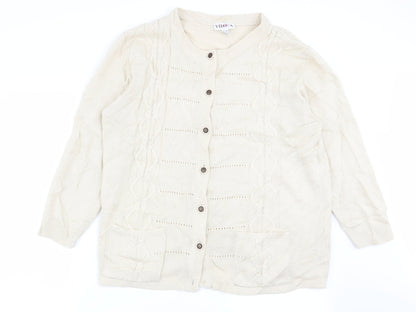 Vilona Womens Beige   Cardigan Jumper Size 18