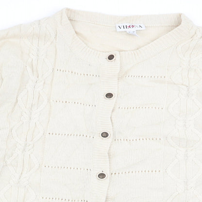 Vilona Womens Beige   Cardigan Jumper Size 18