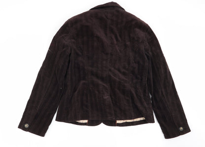 NEXT Womens Brown Striped  Jacket Blazer Size 14