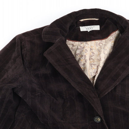 NEXT Womens Brown Striped  Jacket Blazer Size 14
