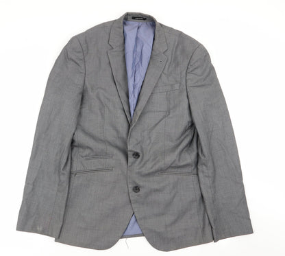 Mens UK Size 38 Cedar Wood State Regular Grey Suit Jacket