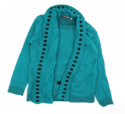 be jealous Womens Green Geometric  Pullover Jumper Size M