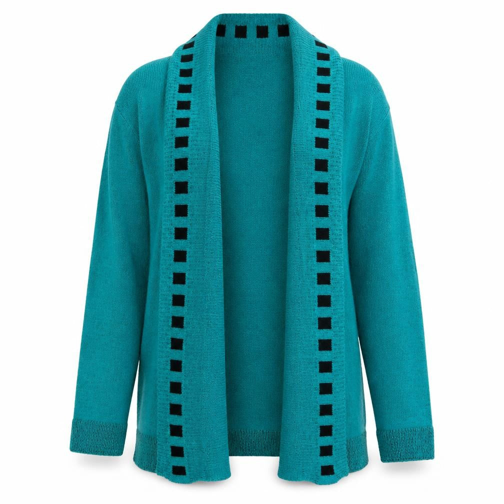 be jealous Womens Green Geometric  Pullover Jumper Size M