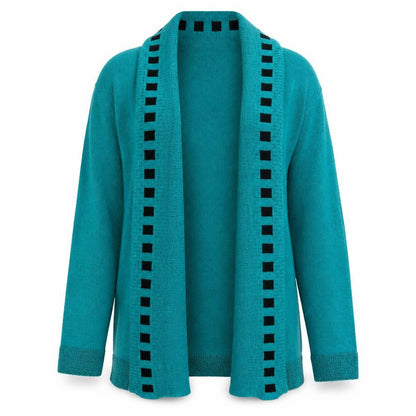 be jealous Womens Green Geometric  Pullover Jumper Size M