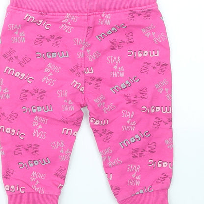 SO CUTE Girls Pink Geometric  Capri Trousers Size 9-12 Months