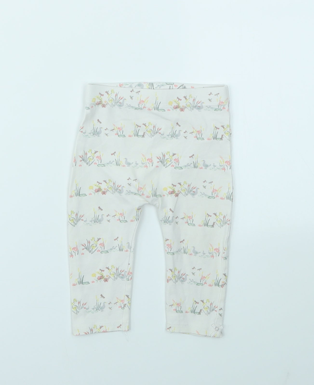 George Girls Ivory Animal Print  Capri Leggings Size 6-9 Months