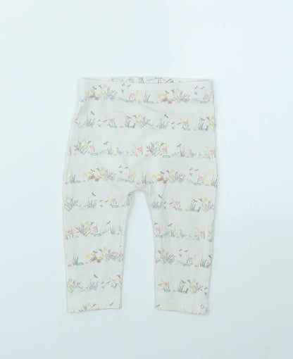 George Girls Ivory Animal Print  Capri Leggings Size 6-9 Months