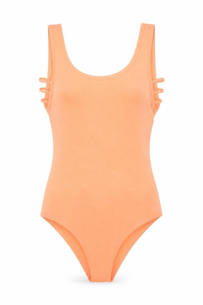 Womens UK Size 4 Primark One-Piece Orange Bodysuit