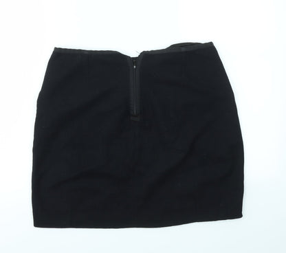 IN WEAR  Womens Black Houndstooth  A-Line Skirt Size 14