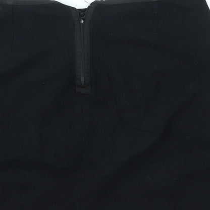 IN WEAR  Womens Black Houndstooth  A-Line Skirt Size 14