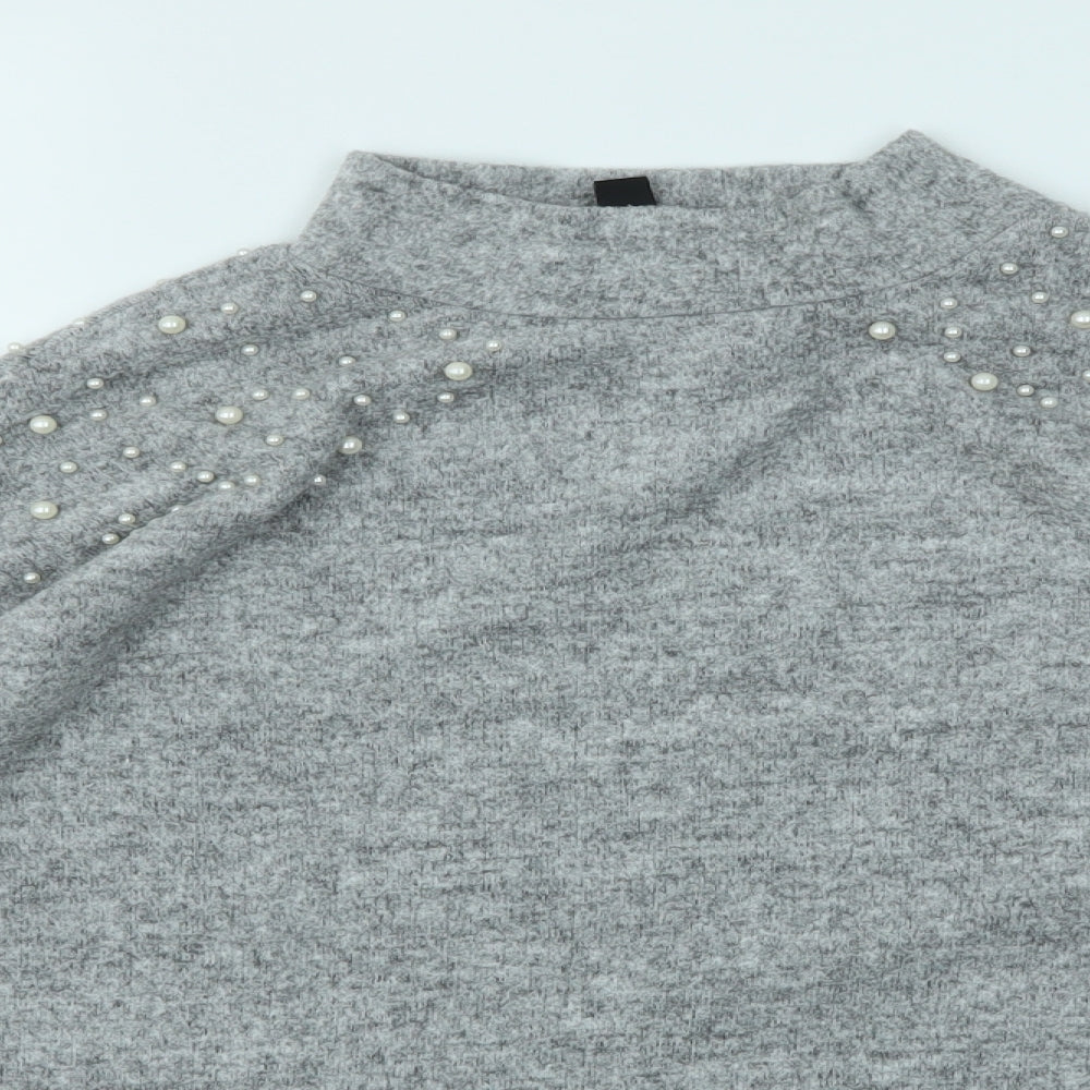 Womens UK Size M New Look Grey Pullover Jumper