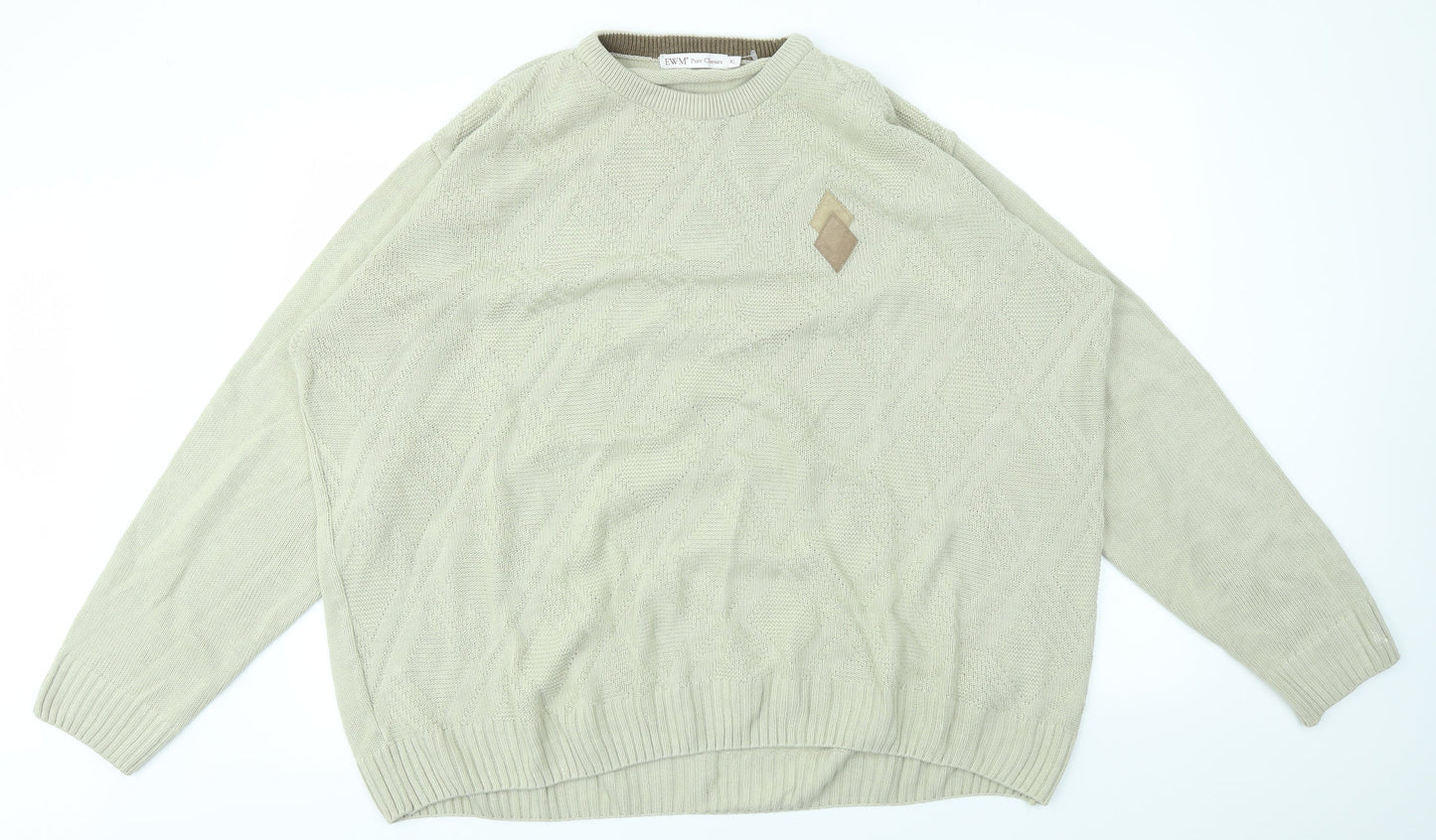 Mens UK Size XL EWM Beige Pullover Sweatshirt
